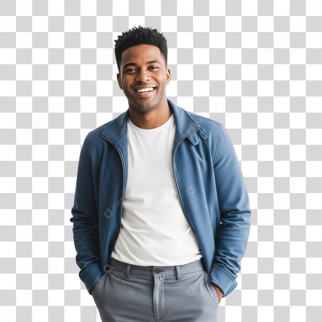 Homem Modelo Fazendo Pose para Foto PNG Transparente