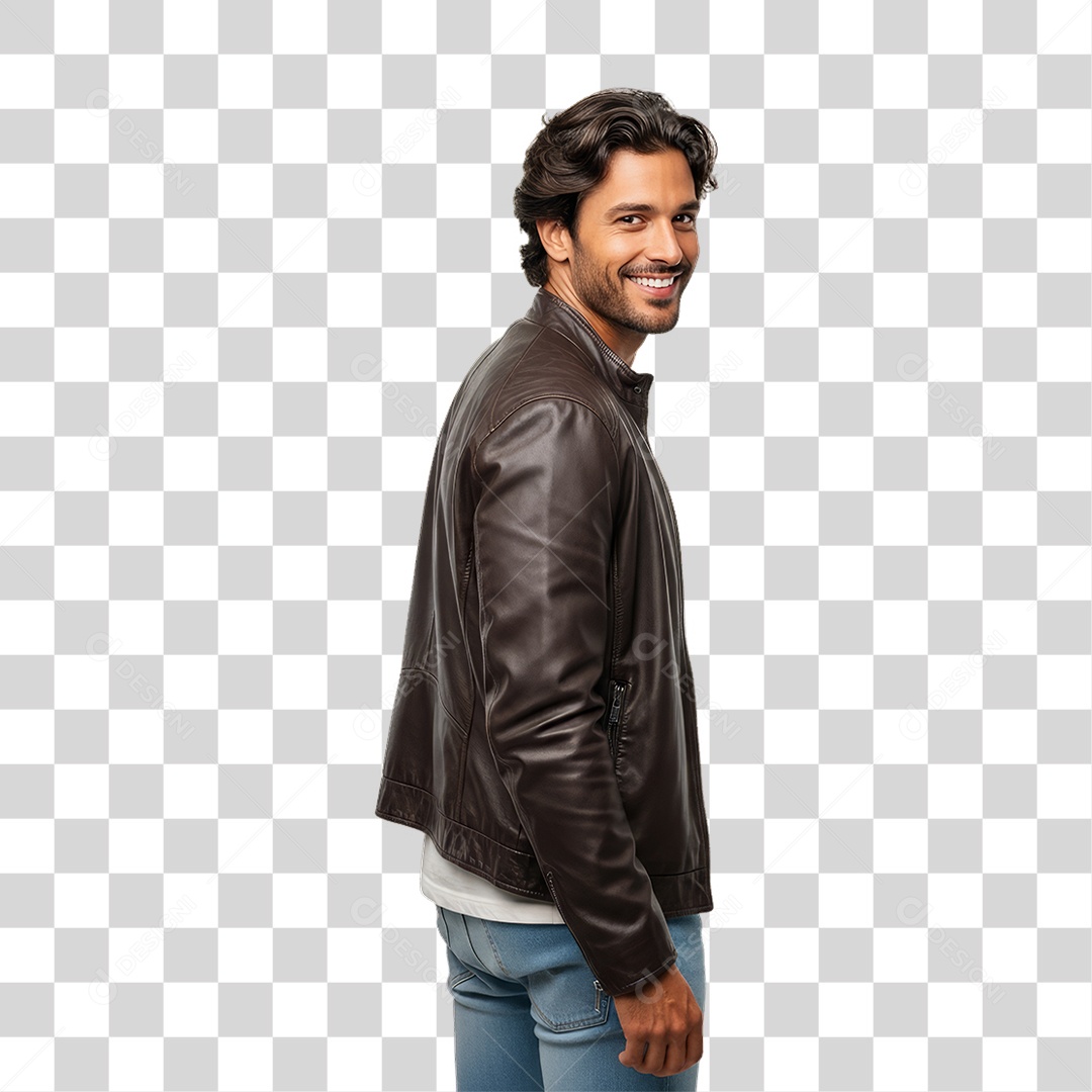 Homem Modelo Fazendo Pose para Foto PNG Transparente