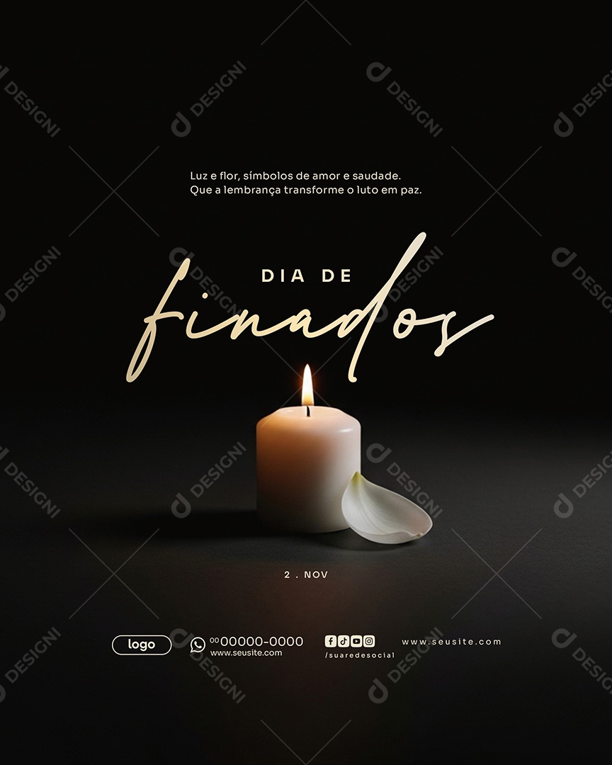 Dia de Finados 02 de Novembro Social Media PSD Editável