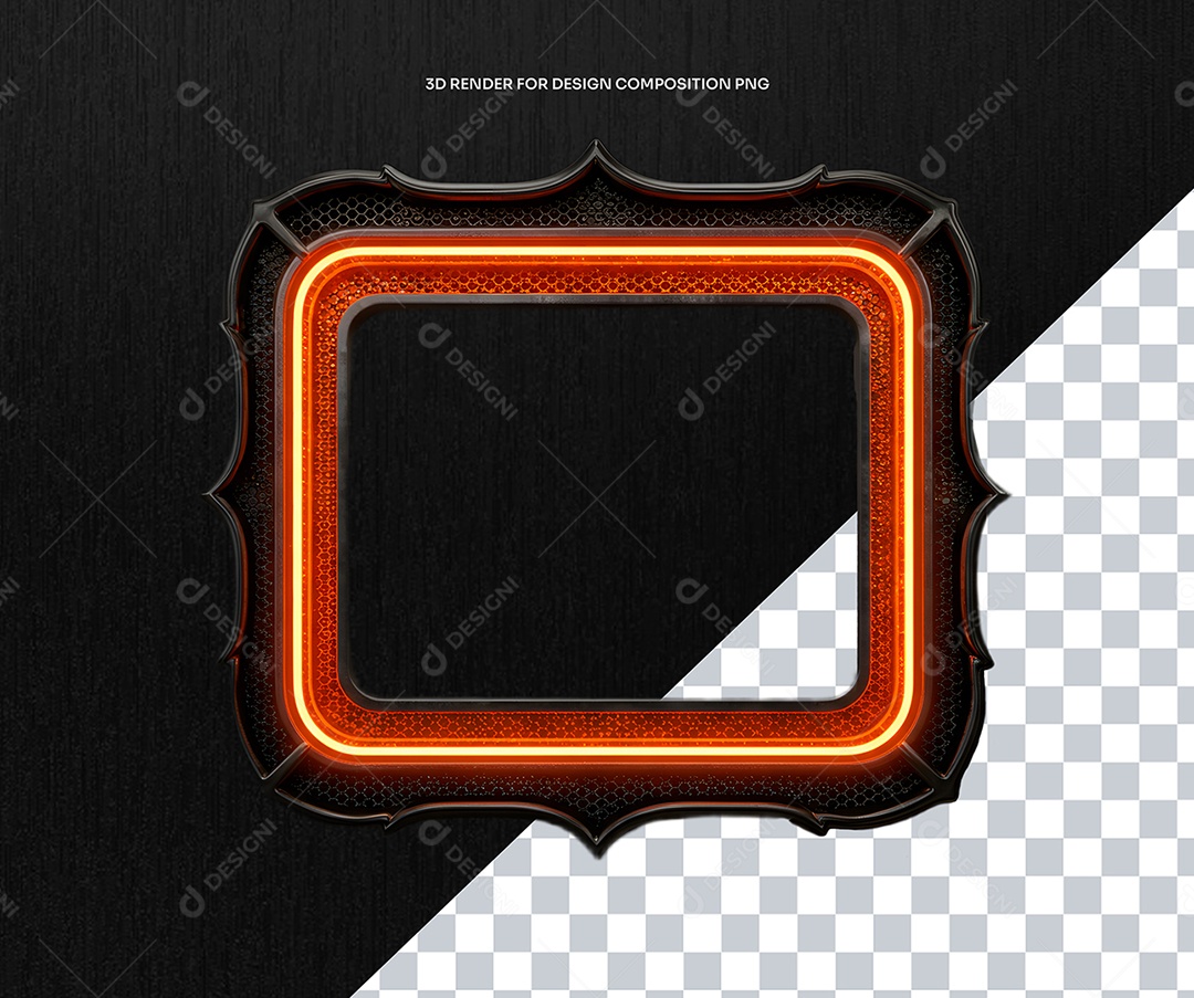 Elemento 3D Estrutura Metalica com Luzes para Composição PSD