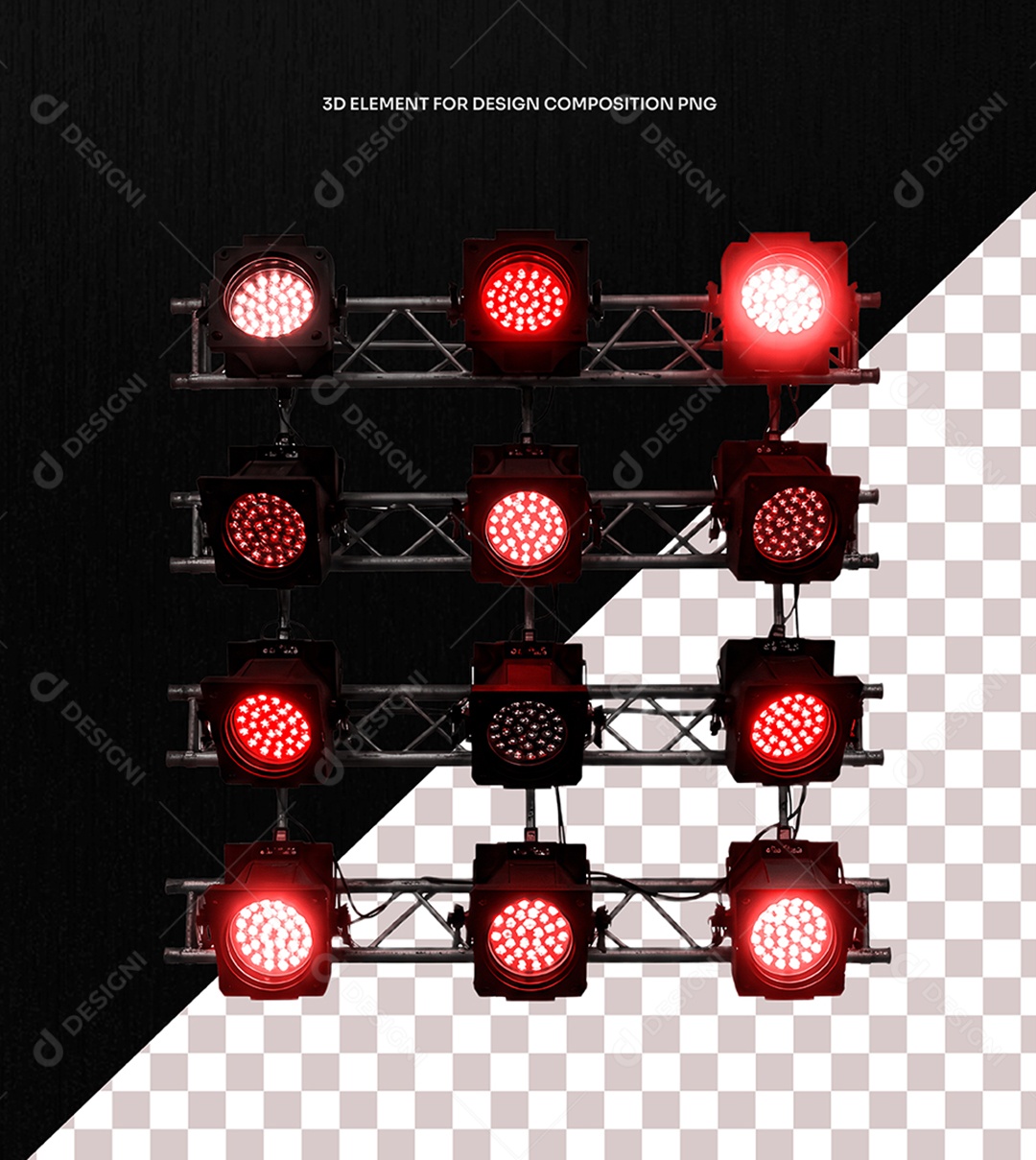 Elemento 3D Estrutura para Shows e Flyers Com Luzes para Composição PSD