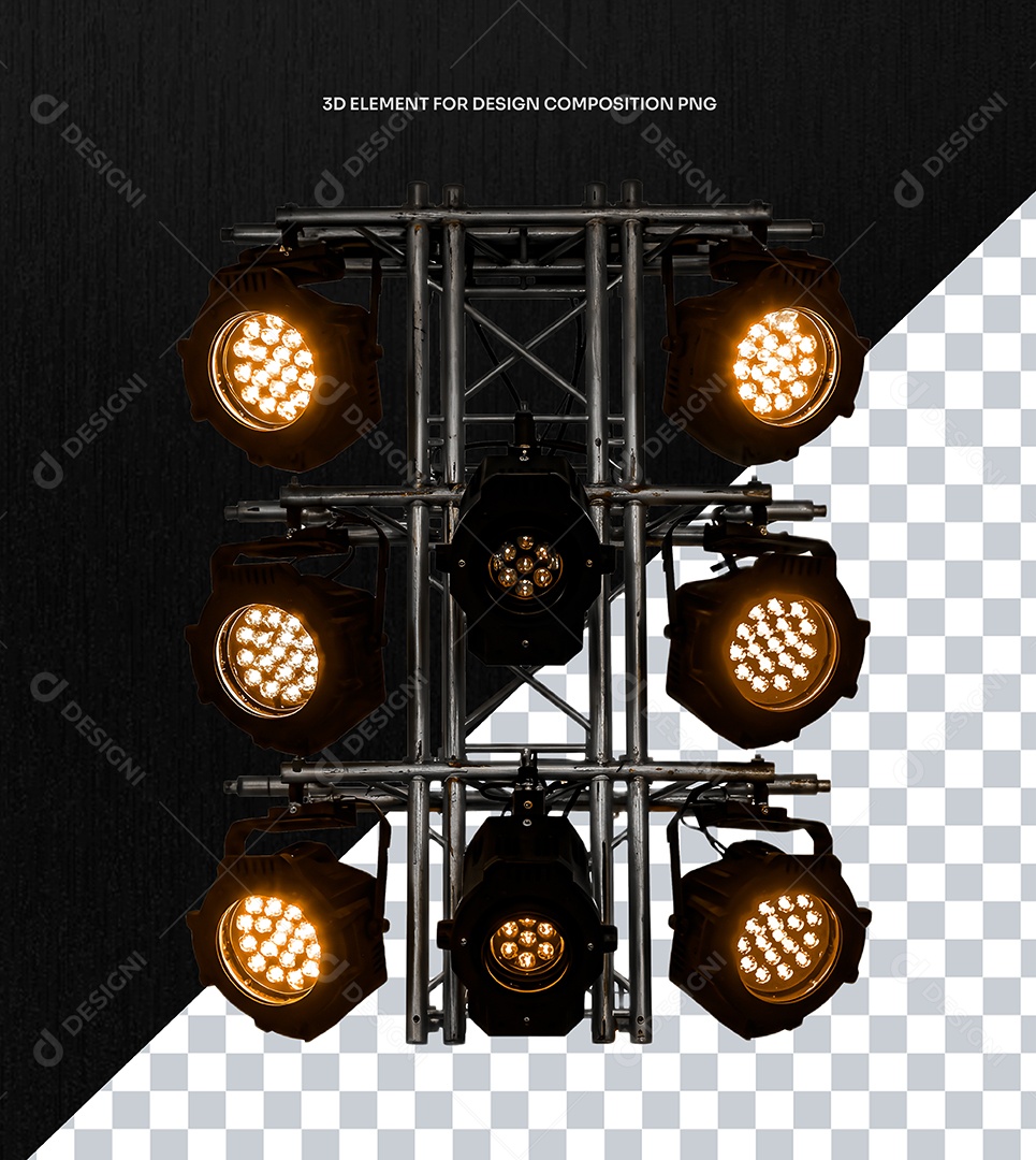 Elemento 3D Estrutura para Shows e Flyers para Composição PSD