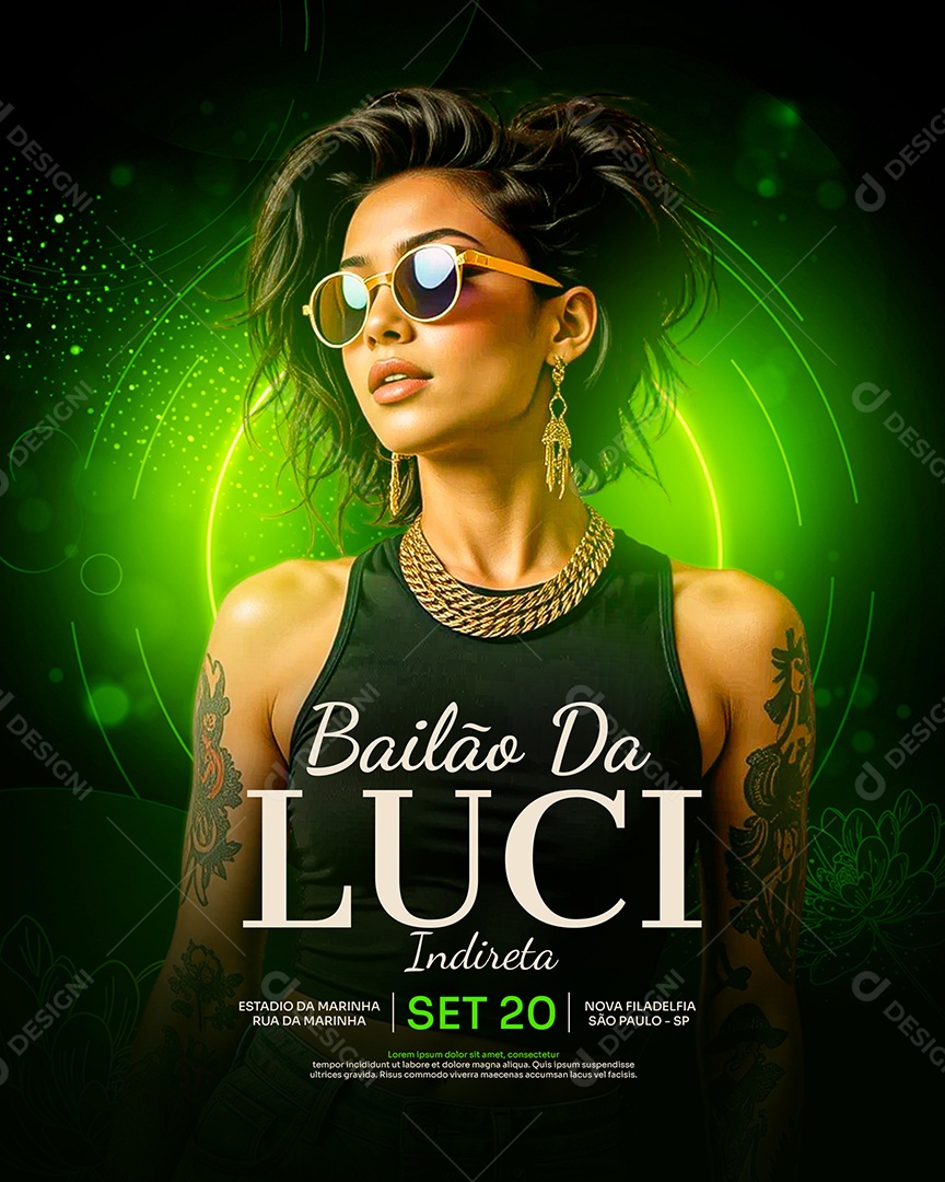 Flyer Feed Bailão da Luci Social Media PSD Editável