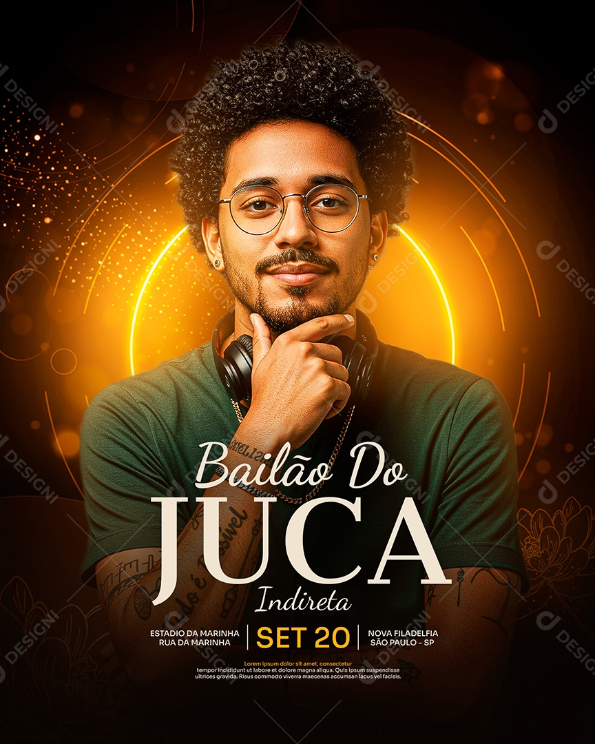 Flyer Feed Bailão do Juca Social Media PSD Editável