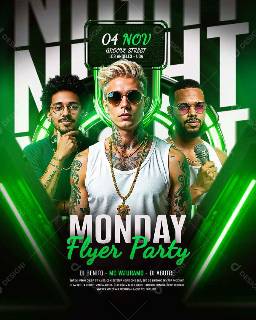 Flyer Feed Monday Flyer Party Social Media PSD Editável