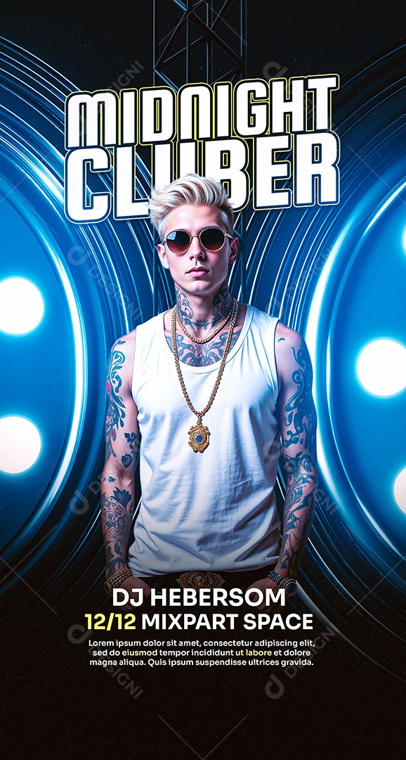 Flyer Story Midnight Cluber Social Media PSD Editável