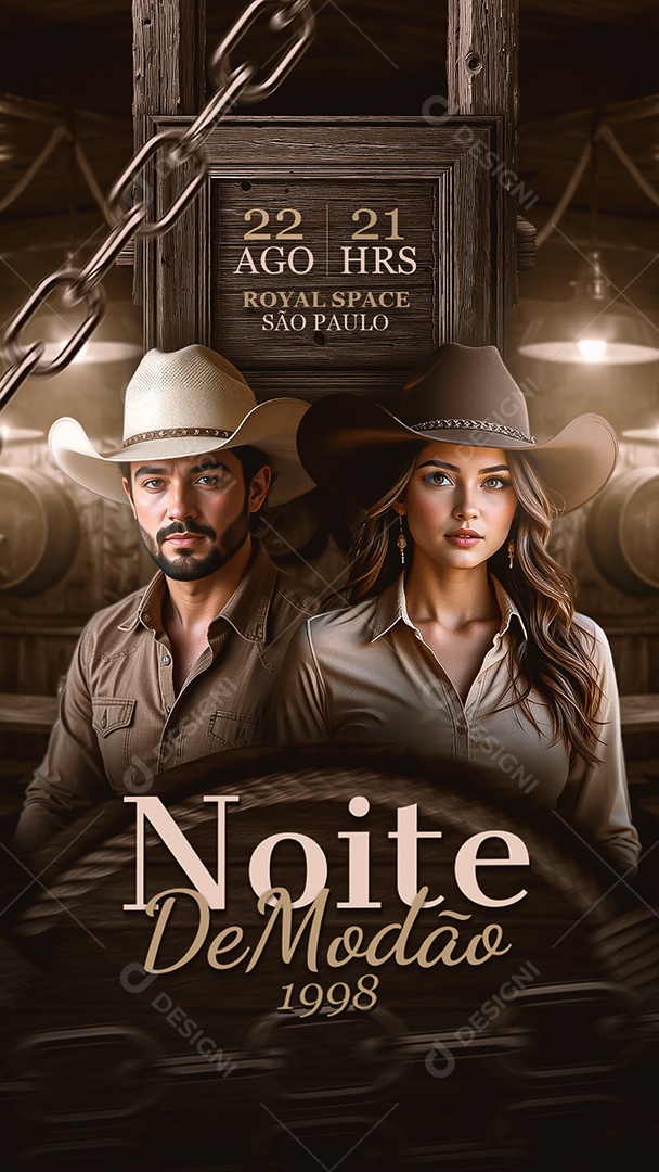 Flyer Story Noite de Modão Social Media PSD Editável