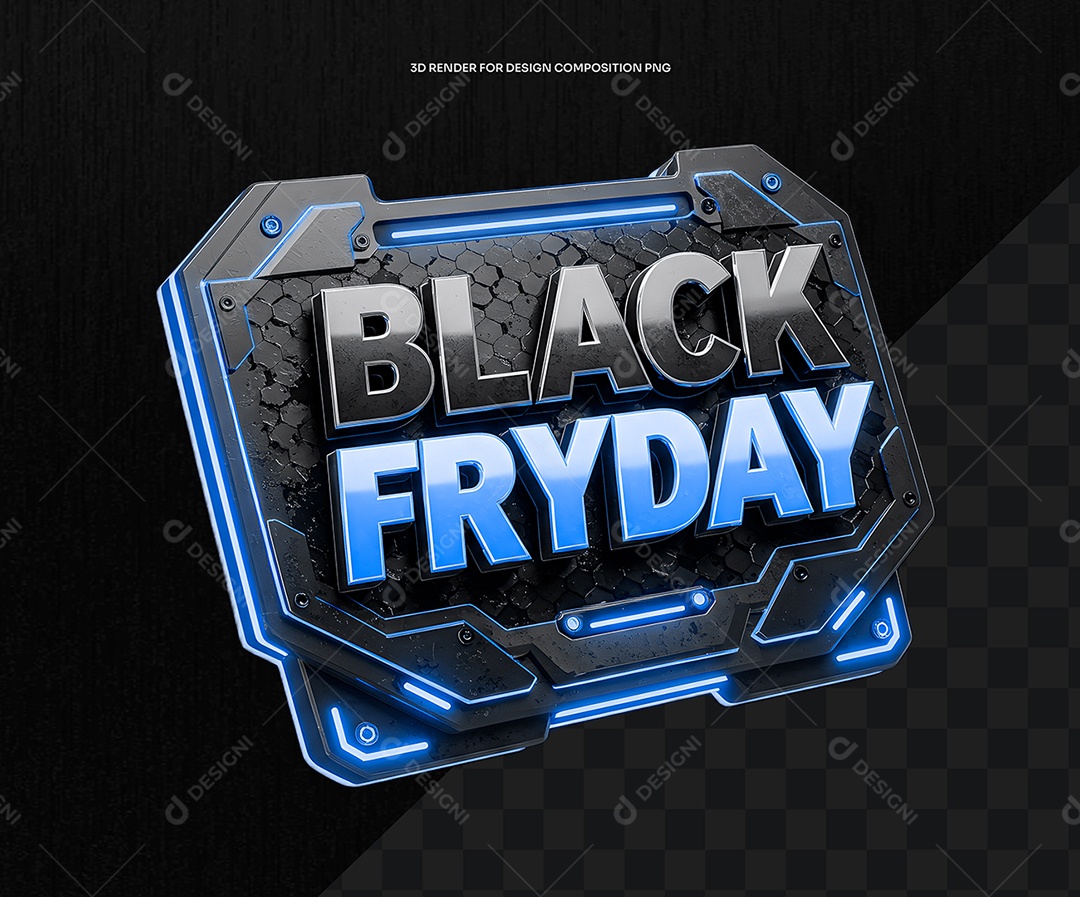 Selo 3D Black Fryday Para Composição PSD