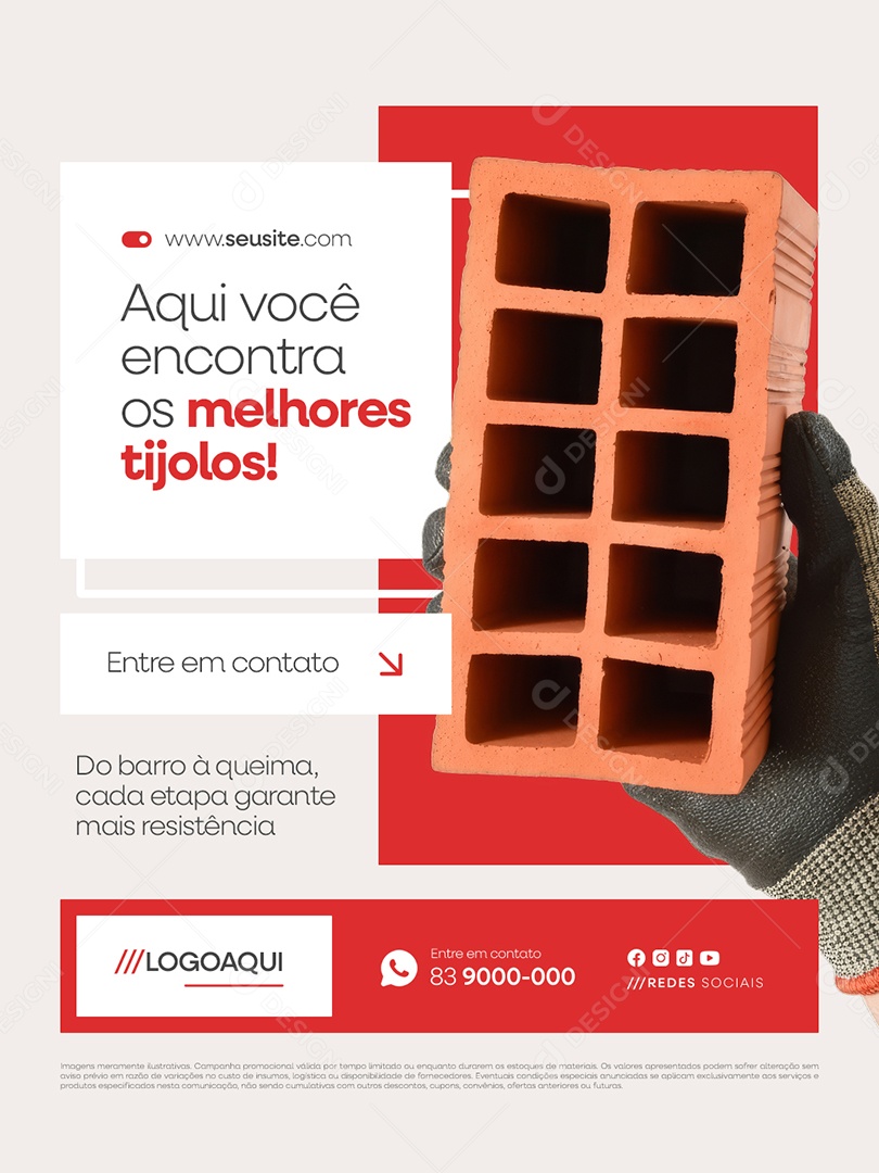 Tijolaria Aqui Você Encontra Os Melhores Tijolos Social Media PSD Editável