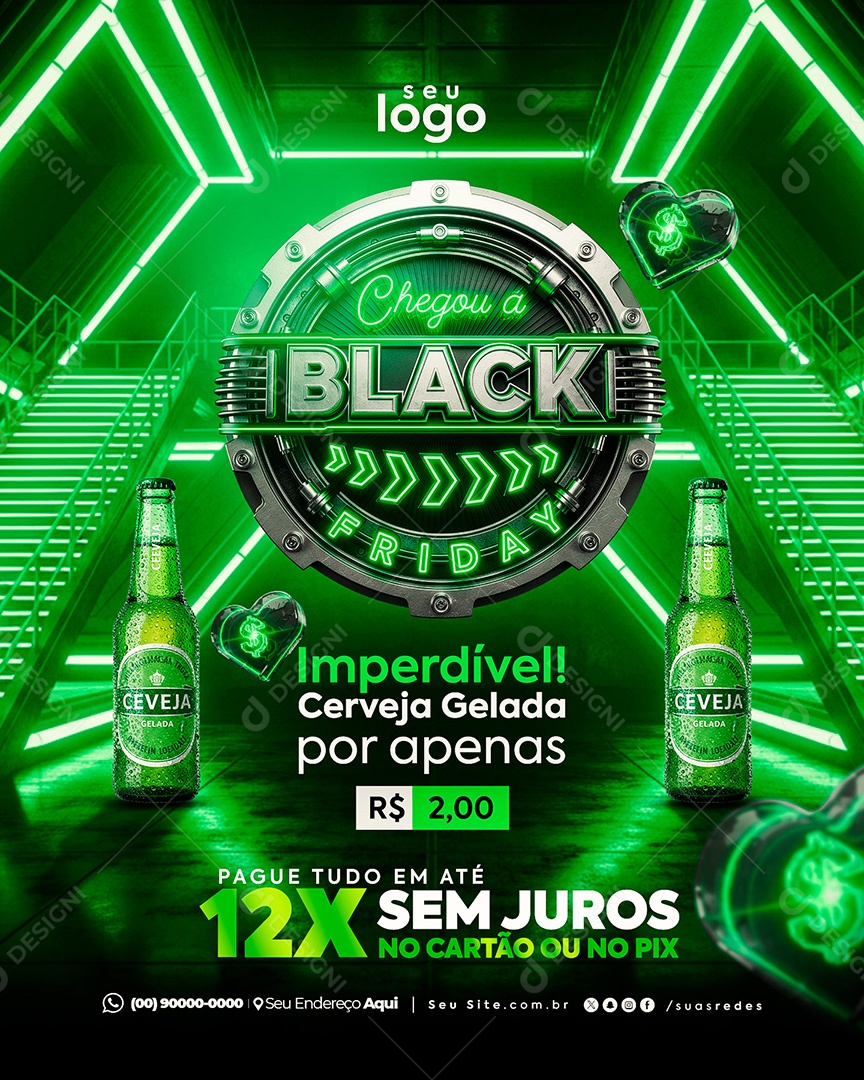 Chegou A Black Friday Social Media Feed PSD Editável