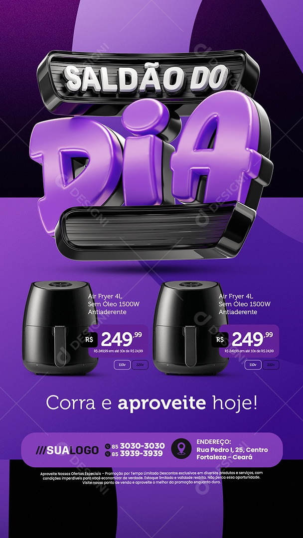 Story Tabloide Loja de Eletrodomésticos Saldão do Dia Air Flyer Social Media PSD Editável