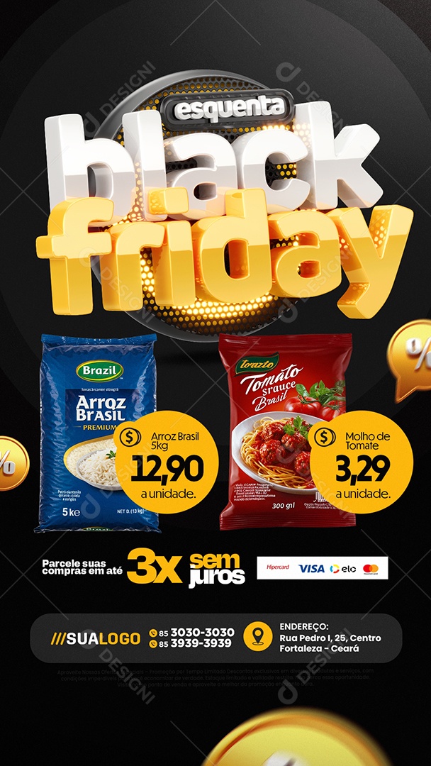 Story Tabloide Supermercado Esquenta Black Friday Social Media PSD Editável