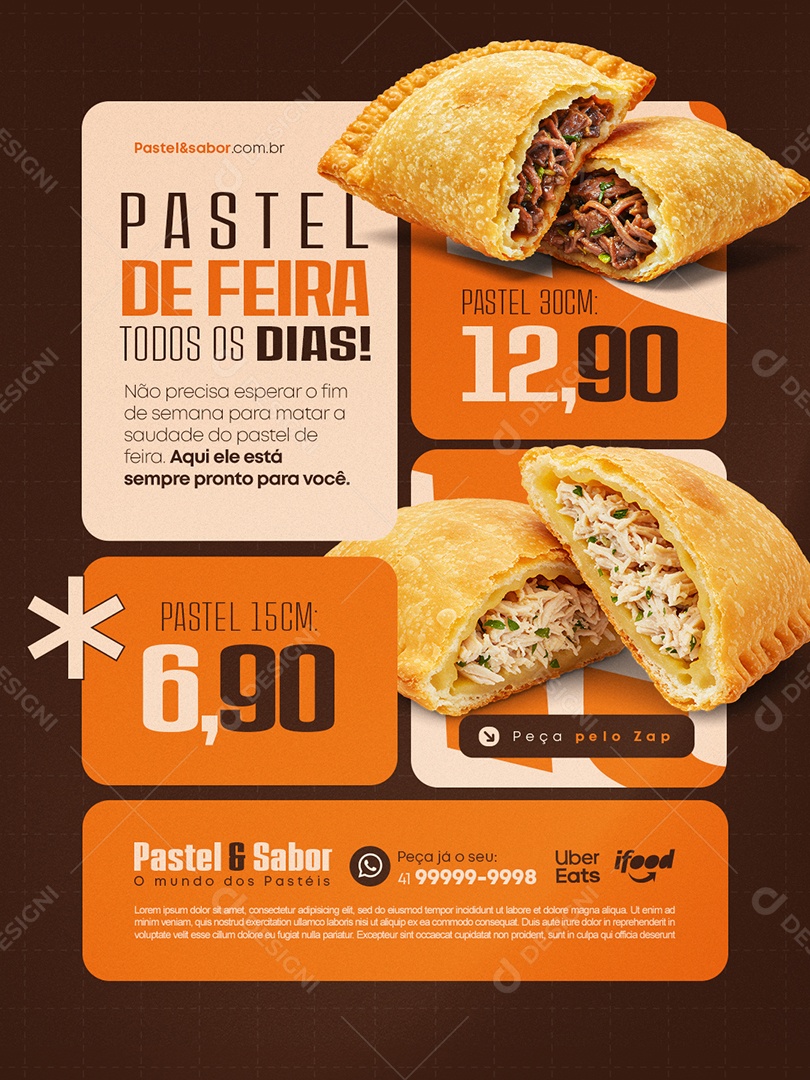 Pastelaria Pastel de Feira Todos Os Dias Social Media PSD Editável