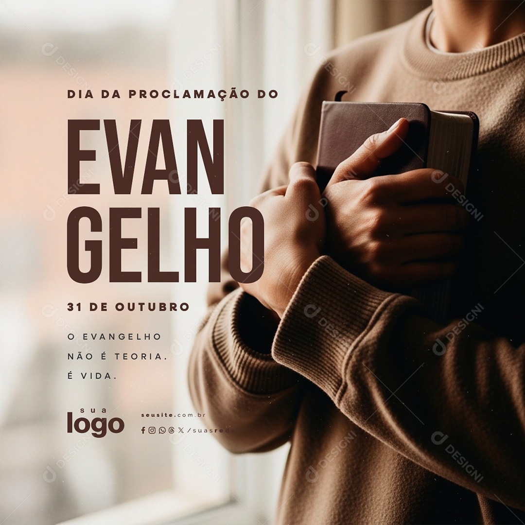 Dia da Proclamação do Evangelho 31 de Outubro Social Media PSD Editável