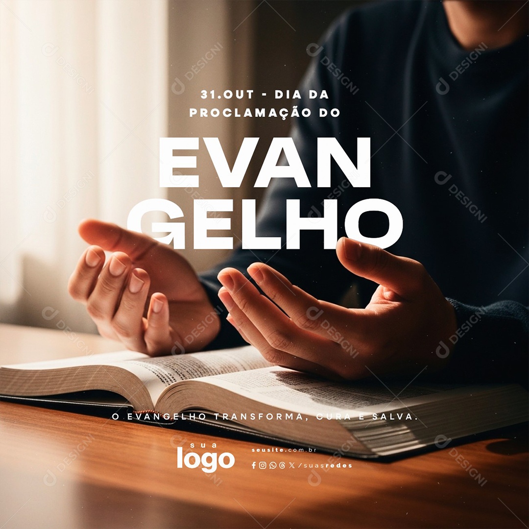 Dia da Proclamação do Evangelho 31 de Outubro Social Media PSD Editável