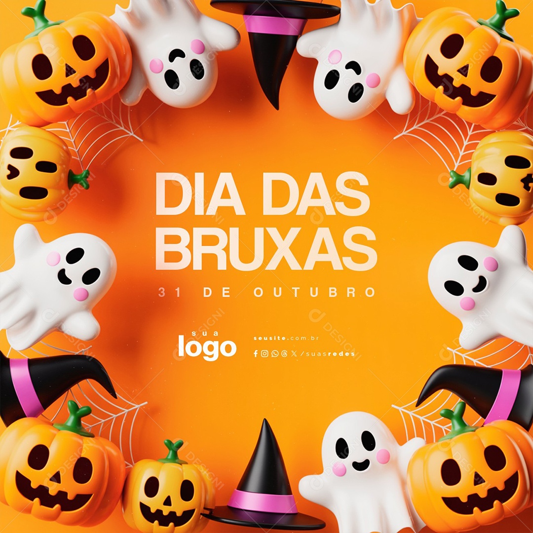 Dia das Bruxas 31 de Outubro Social Media PSD Editável
