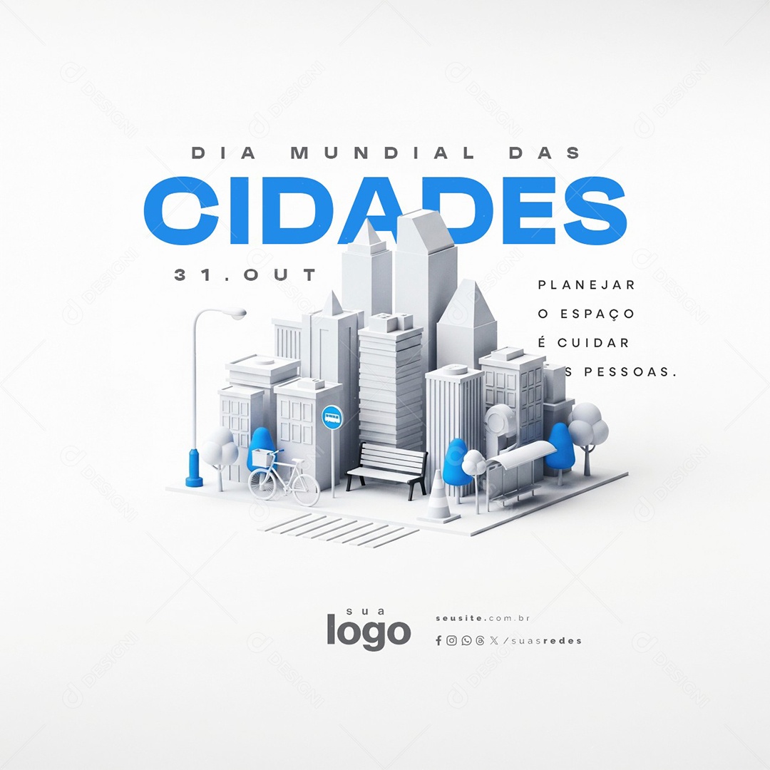 Dia Mundial das Cidades 31 de Outubro Social Media PSD Editável