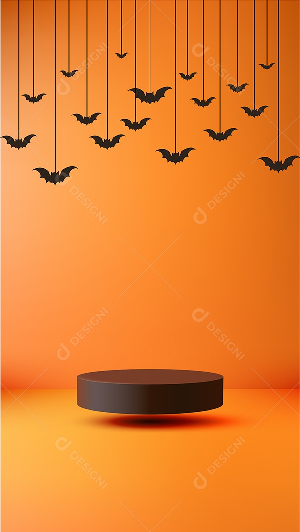 Modelo de Cenário de Pódio do Halloween Vetor EPS Editável