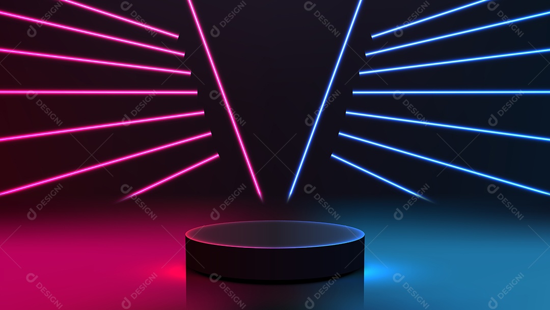 Modelo de Cenário de Pódio Ilustração Vetor EPS Editável