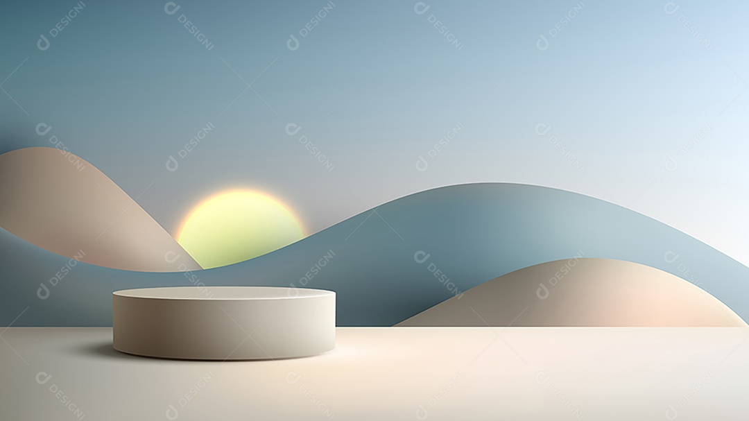 Modelo de Cenário de Pódio Ilustração Vetor EPS Editável