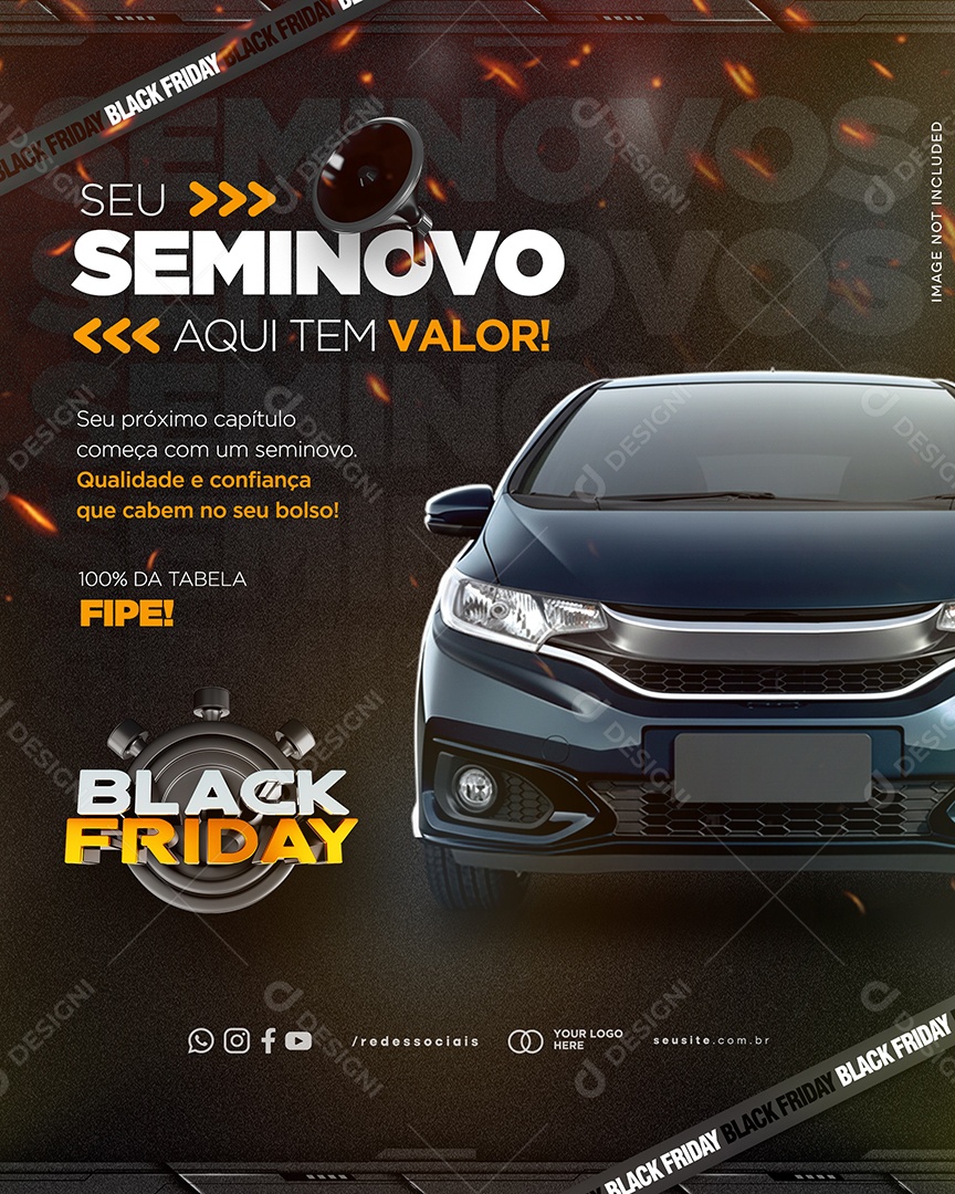 Black Friday Concessionária Seu Seminovo Aqui Tem Valor Social Media PSD Editável