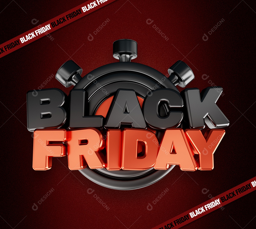Black Friday Selo 3D para Composição PSD
