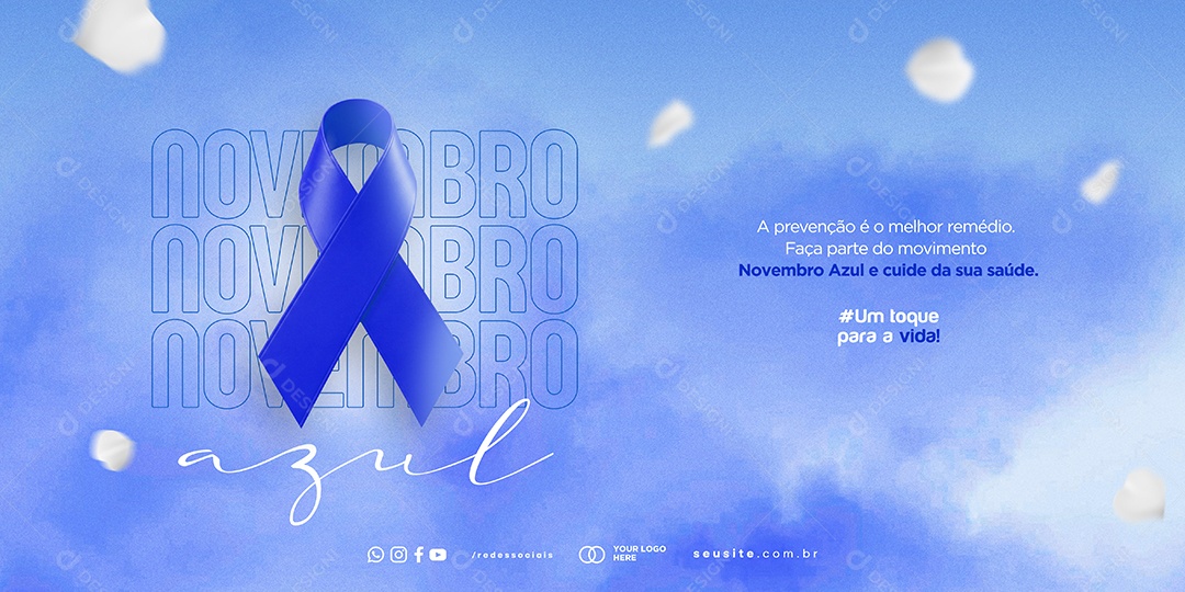 Banner Novembro Azul a Prevenção é o Mlehor Remédio Social Media PSD Editável