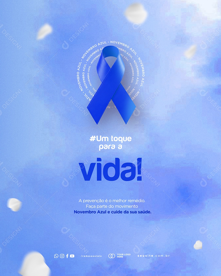Novembro Azul a Prevenção é o Mlehor Remédio Social Media PSD Editável