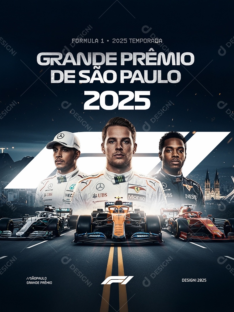 Formula 1 2025 Temporada Grande Prêmio de São Paulo 2025 Social Media PSD Editável