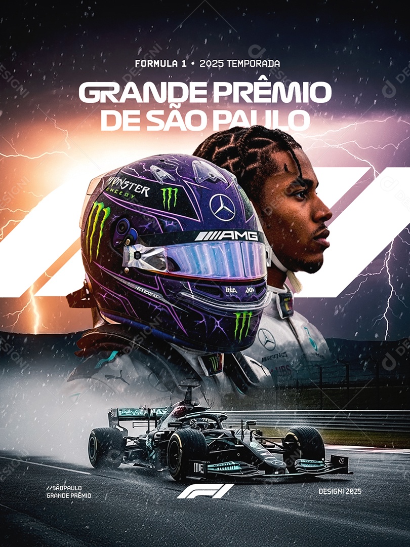 Formula 1 Grande Prêmio 2025 Temporada Social Media PSD Editável