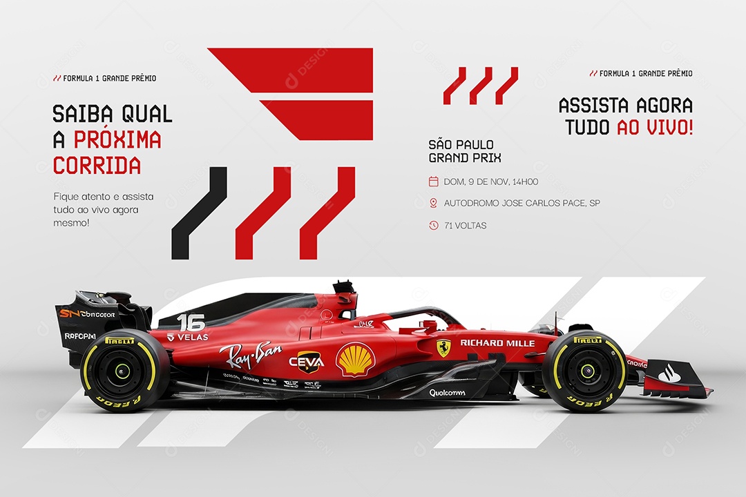 Carrossel Formula 1 Grande Prêmio Saiba Qual a Próxima Corrida Social Media PSD Editável
