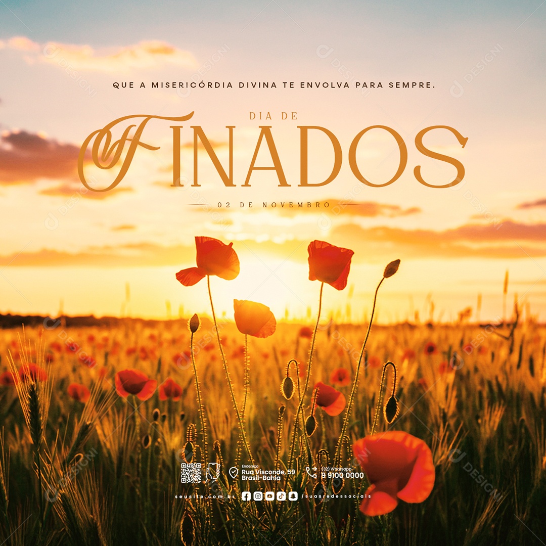 Dia de Finados 02 de Novembro Social Media PSD Editável
