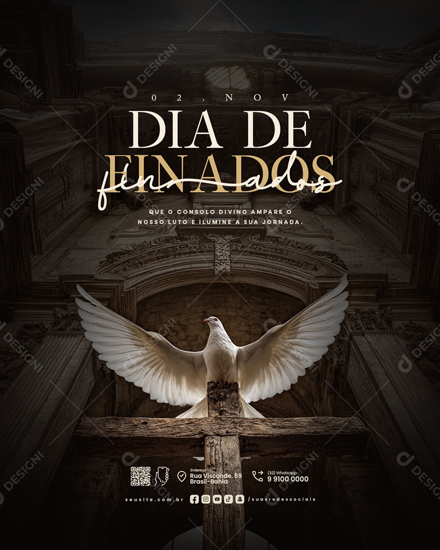Dia de Finados 02 de Novembro Social Media PSD Editável