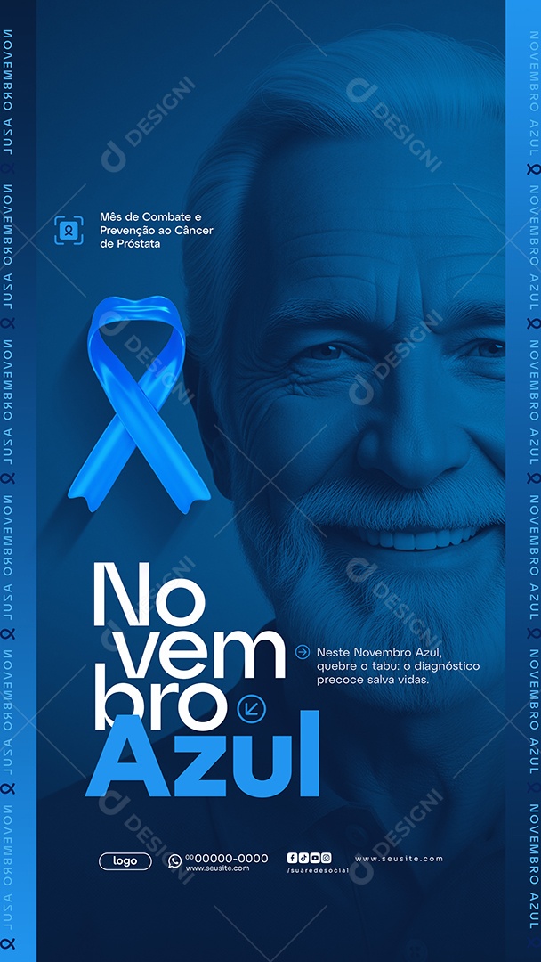 Story Novembro Azul Mês de Combate ao Câncer de Próstata Social Media PSD Editável