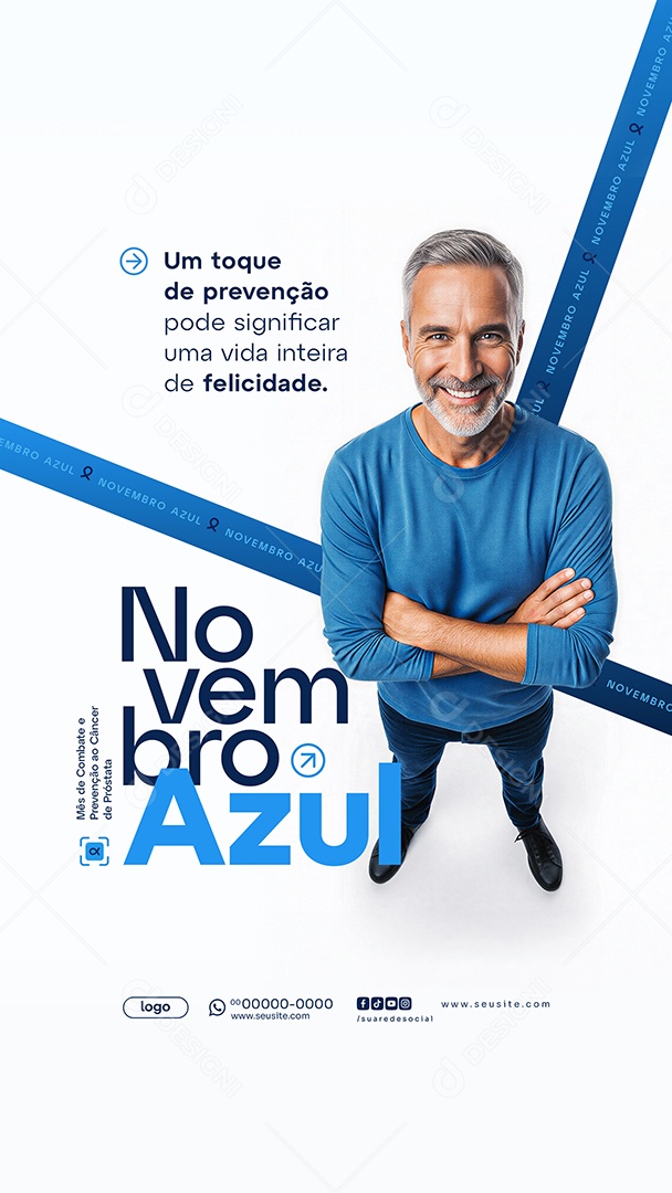 Story Novembro Azul Mês de Combate ao Câncer de Próstata Social Media PSD Editável