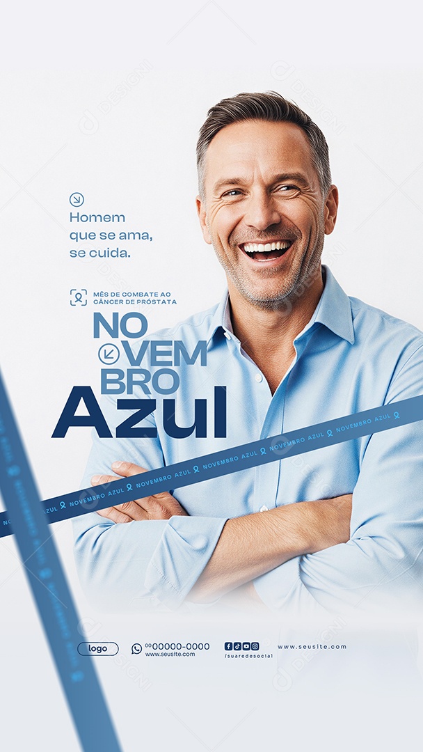 Story Novembro Azul Mês de Combate ao Câncer de Próstata Social Media PSD Editável