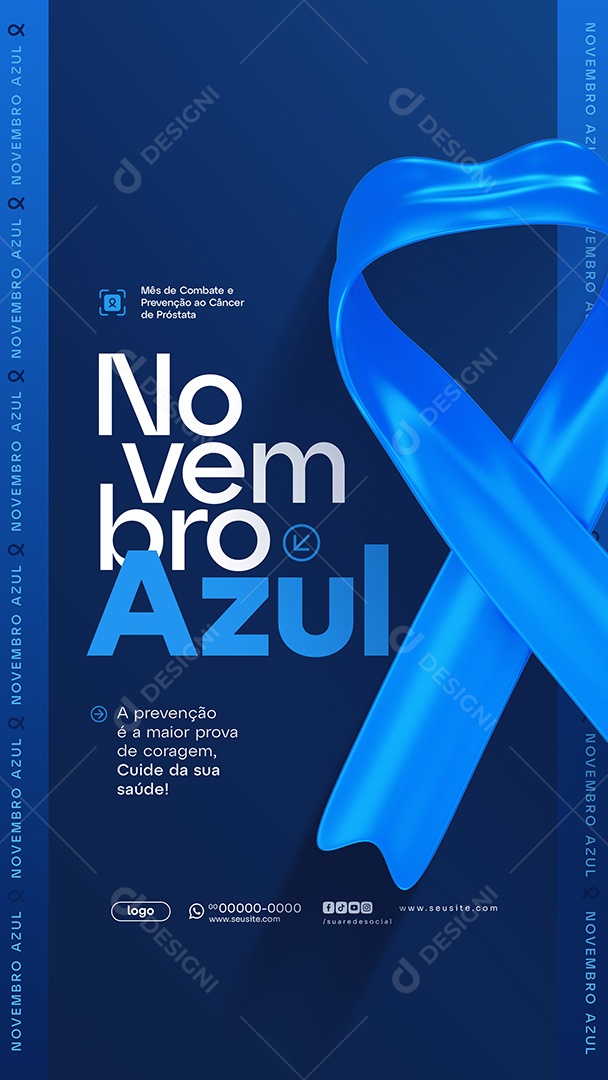 Story Novembro Azul Mês de Combate ao Câncer de Próstata Social Media PSD Editável