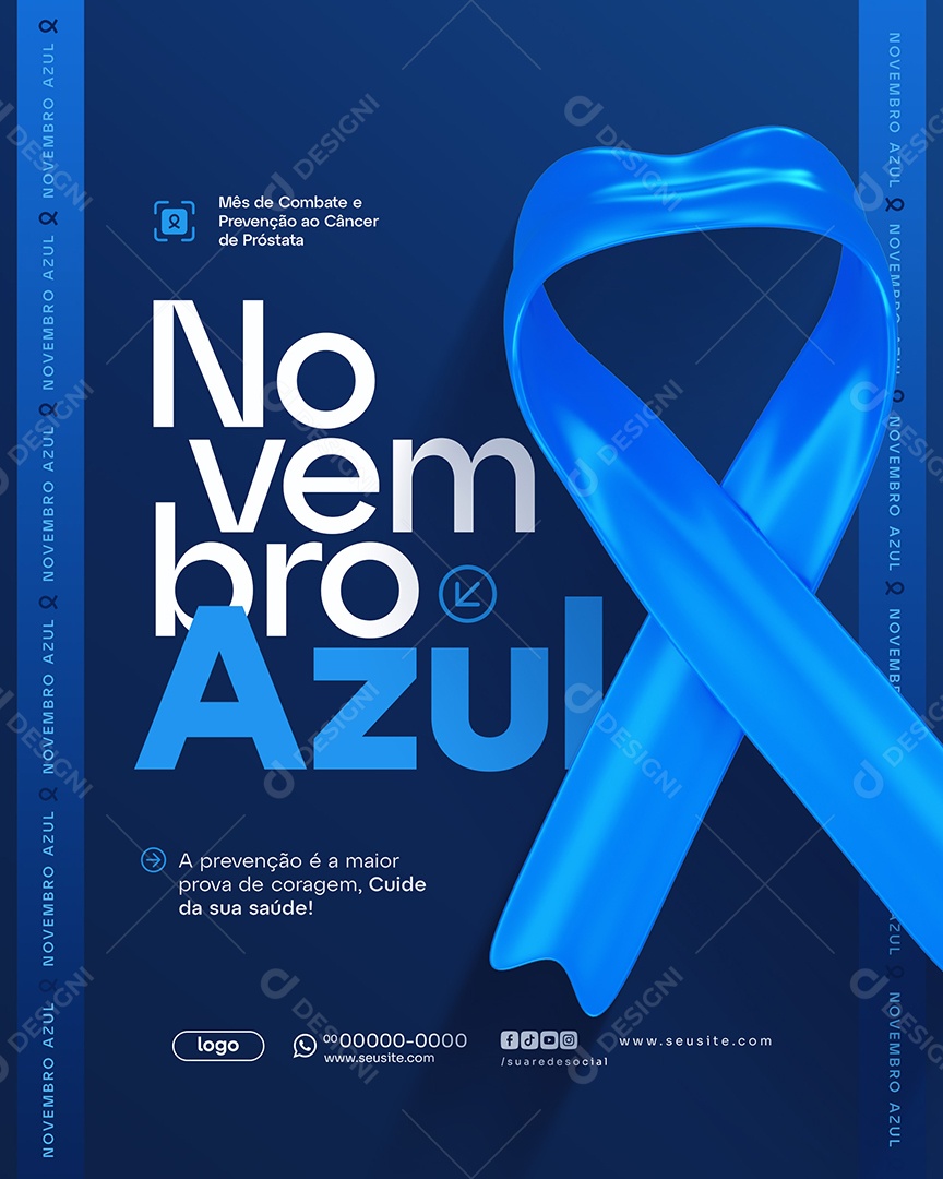 Novembro Azul Mês de Combate ao Câncer de Próstata Social Media PSD Editável
