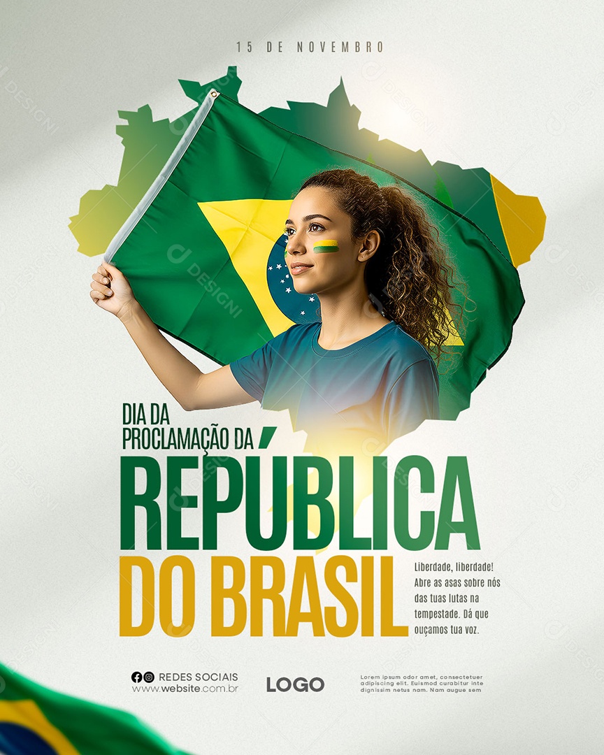 Dia da Proclamação da República 15 de Novembro Social Media PSD Editável