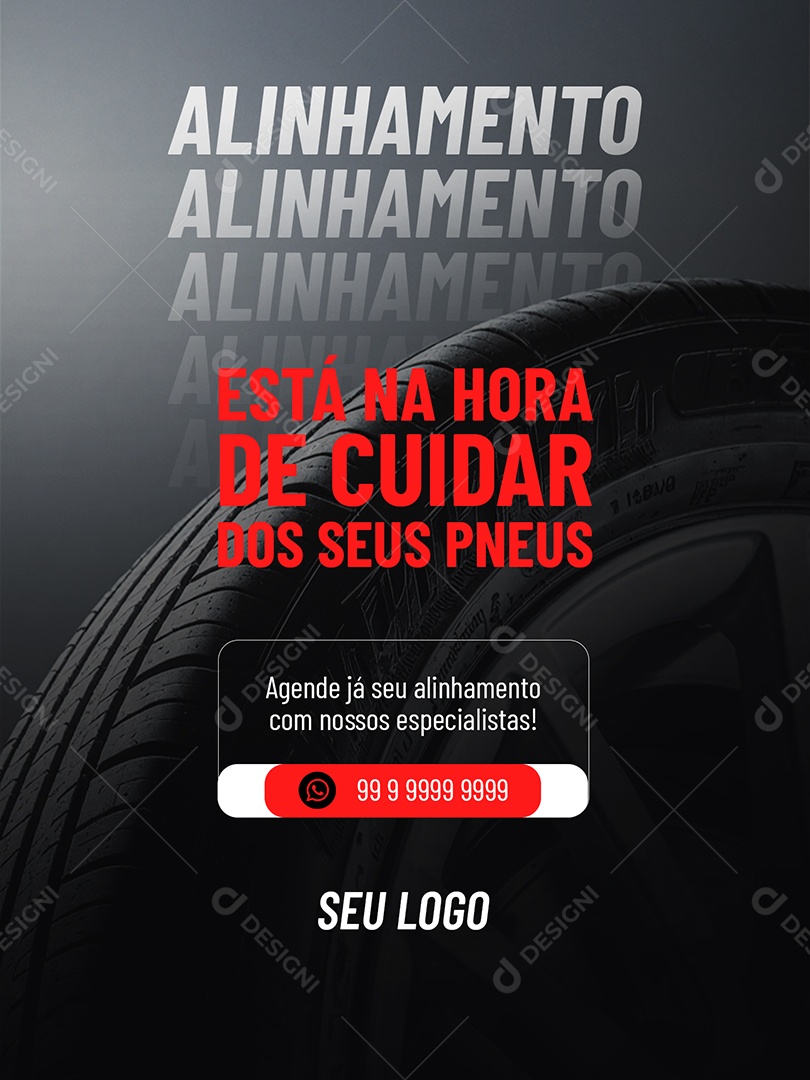 Alinhamento Pneus Oficina Social Media PSD Editável