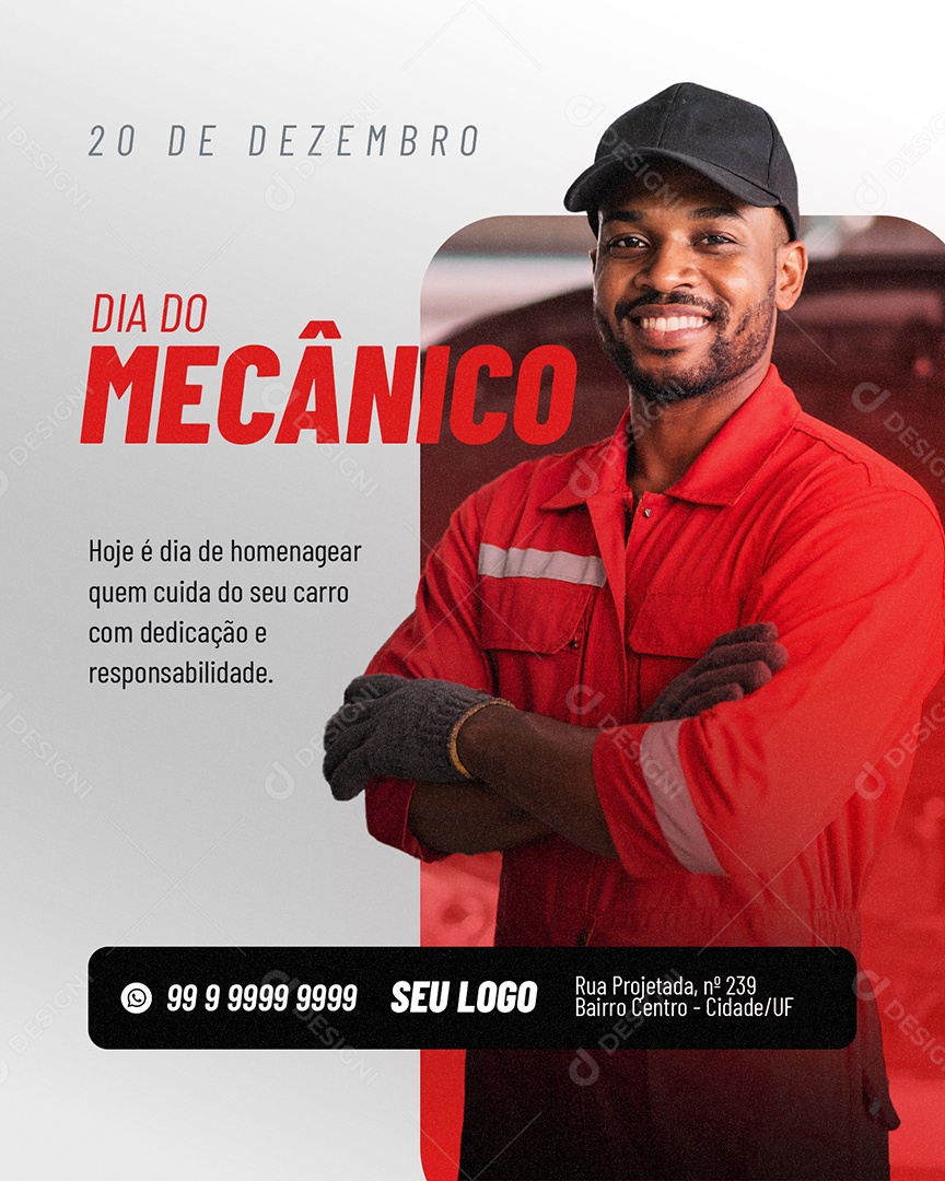 Dia do Mecânico Social Media PSD Editável