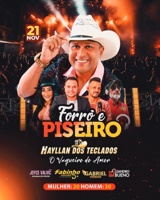 Evento Forró e Piseiro com Hayllan dos Teclados 21 NOV PSD Editável