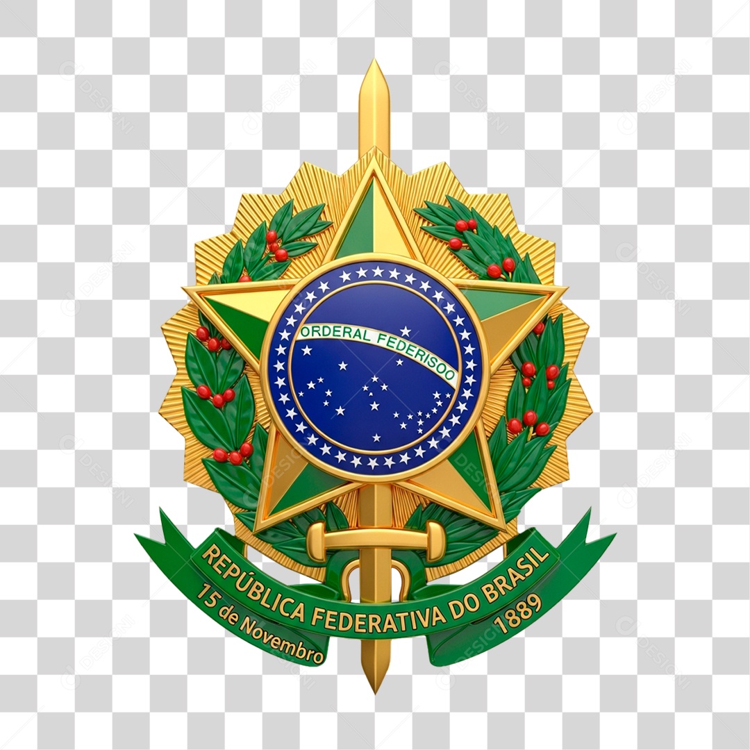Ícone 3D República Federal do Brasil PNG Transparente
