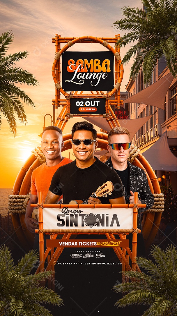 Story Flyer Próximos Shows Samba Lounge Social Media PSD Editável