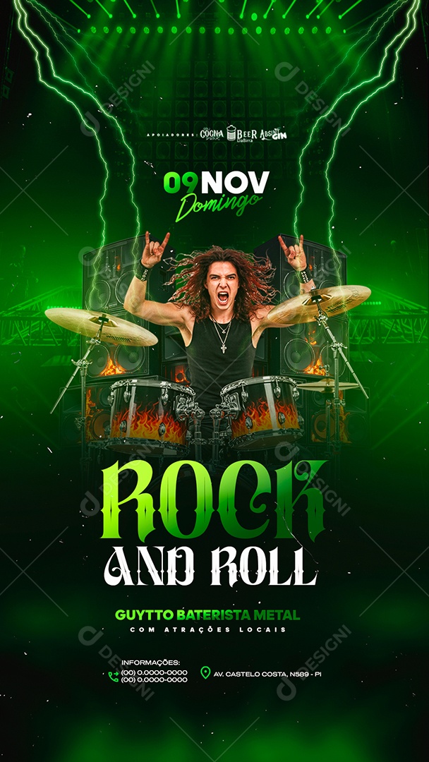 Story Flyer Próximos Shows Rock And Roll Social Media PSD Editável