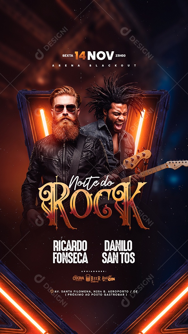 Story Flyer Próximos Shows Noite do Rock Social Media PSD Editável