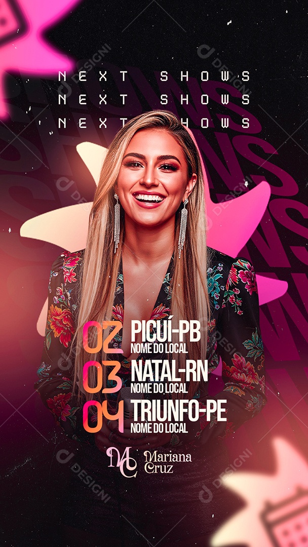 Story Flyer Próximos Shows Next Shows Social Media PSD Editável