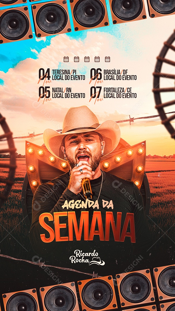 Story Flyer Próximos Shows Agenda da Semana Social Media PSD Editável