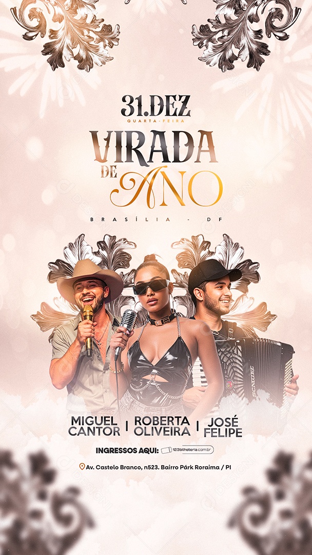 Story Flyer Próximos Shows Virada de Ano Social Media PSD Editável