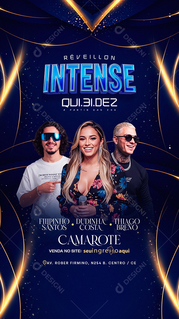 Story Flyer Próximos Shows Réveillon Intense Social Media PSD Editável